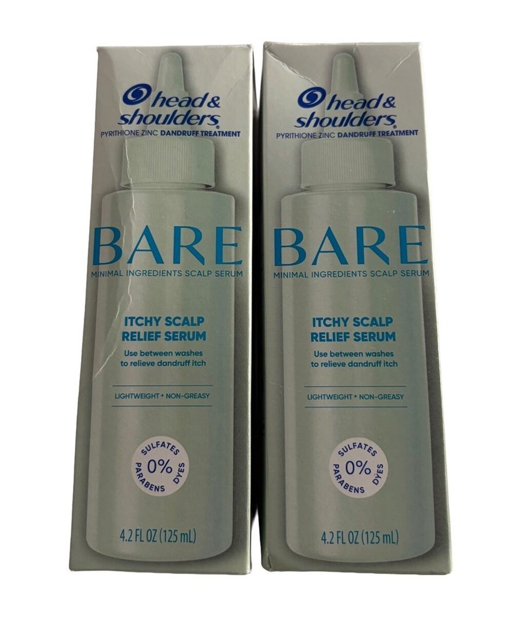 Head & Shoulders BARE Itchy Scalp Relief Serum 4.2 oz Pyrithione Zinc 2 Pack New